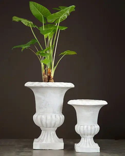 Pokal Blomsterkrukke Hvit Poly – Potte på Fot (61 cm)