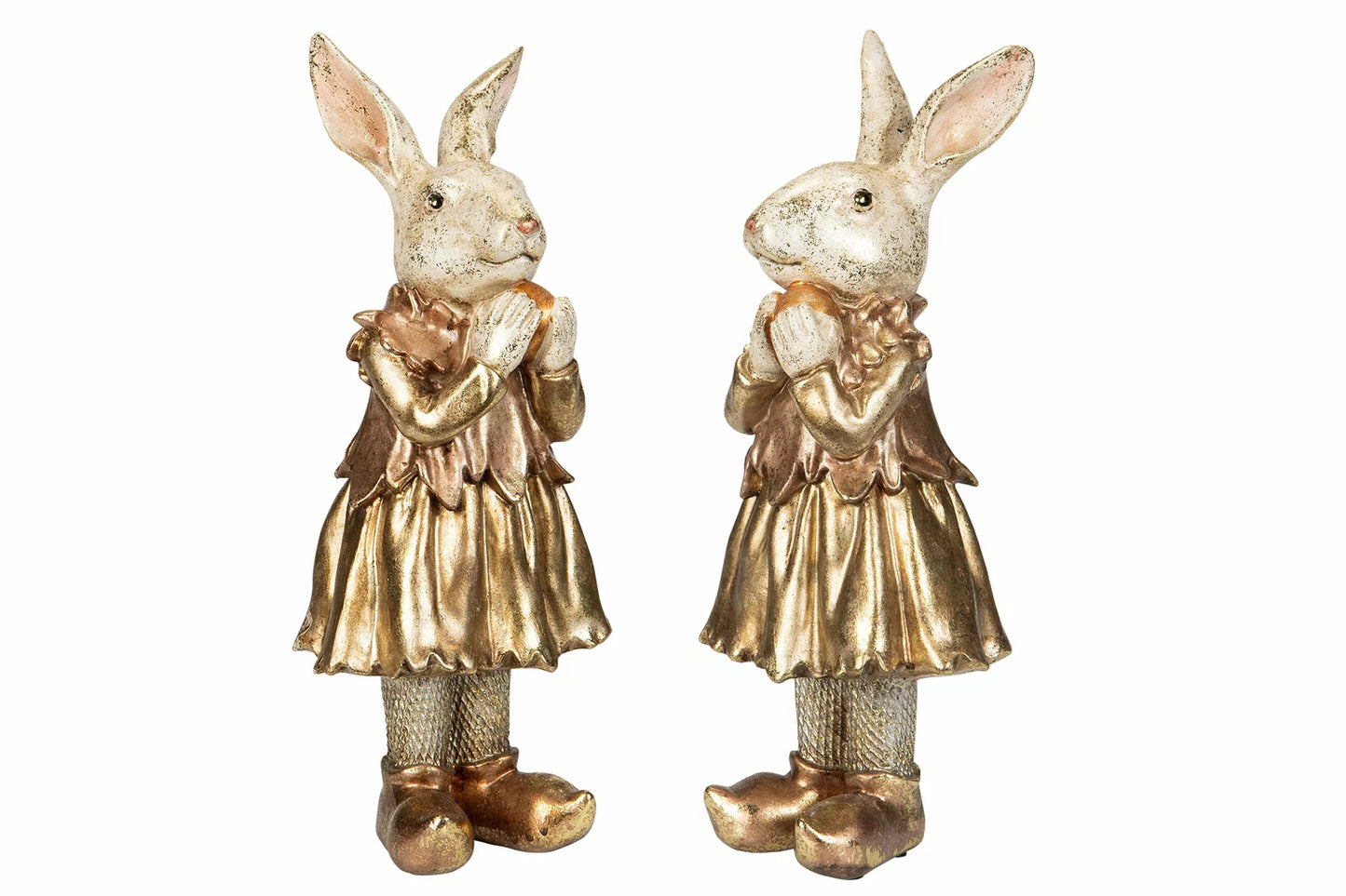Dekorativ kaningfigur (jente) med egg