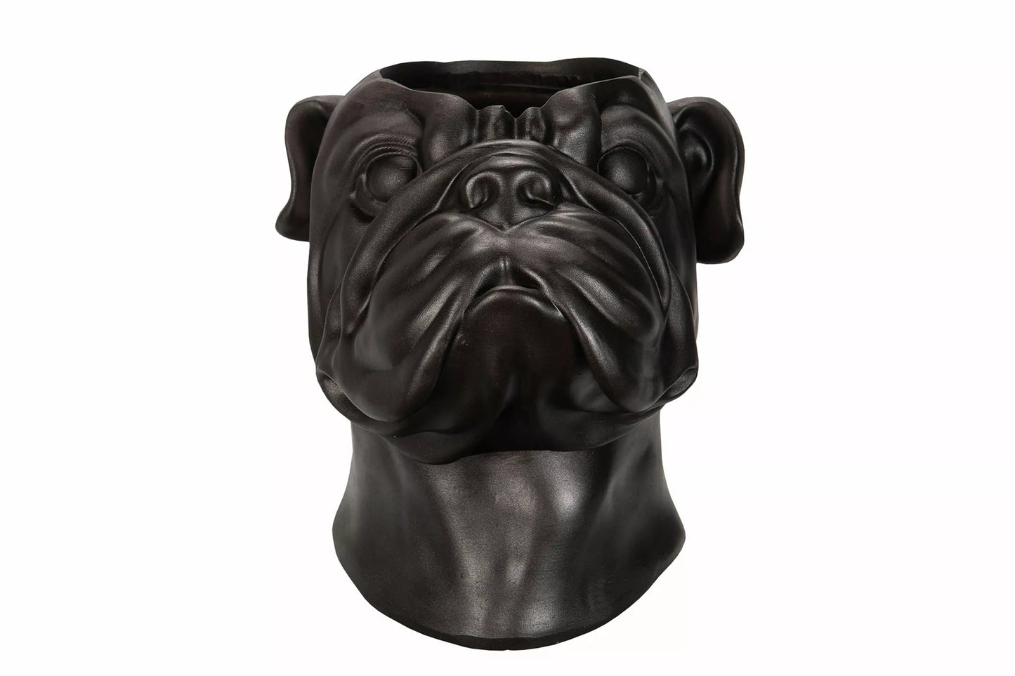 Stilfull Bulldog Vase – Rå Eleganse i fargen svart