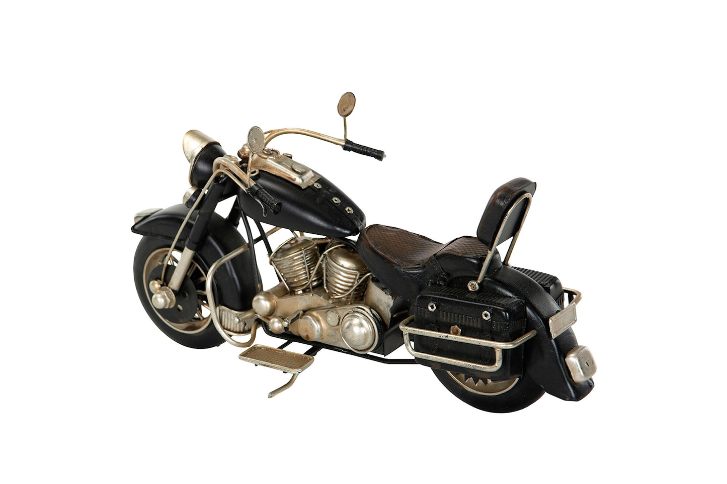 Dekorativ motorsykkel i metall – svart, 14 cm