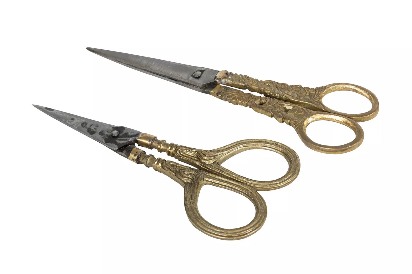Dekorativ Saks i Antikk Messing – 21x6 cm, Assortert Mix