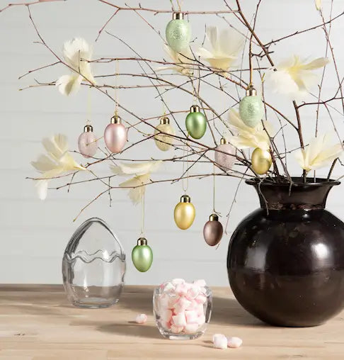 Glass egg 12 stk i pastell farger