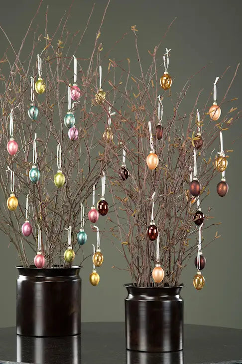 Glass egg – 10 stk i dype metallic farger