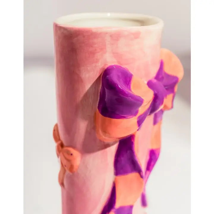 Keramisk Vase – Stor Sløyfe & Høy Hæl