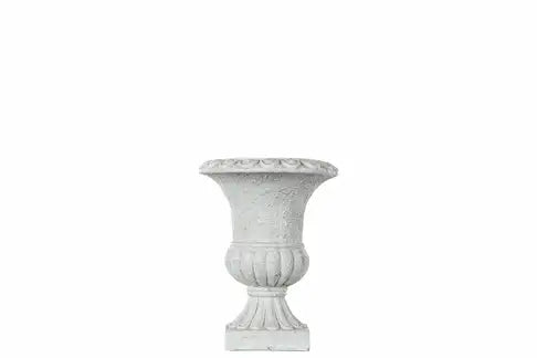 Pokal Blomsterkrukke Hvit Poly – Potte på Fot (18 cm)