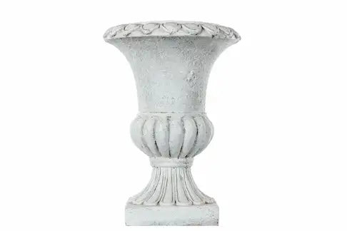 Pokal Blomsterkrukke Hvit Poly – Potte på Fot (30 cm)