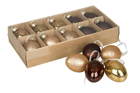 Glass egg – 10 stk i dype metallic farger