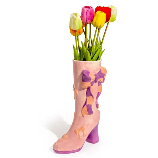 Keramisk Vase – Stor Sløyfe & Høy Hæl