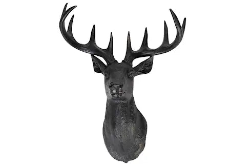 Vegghengt hjortehode i sort – Hjorten Roger, 48 cm