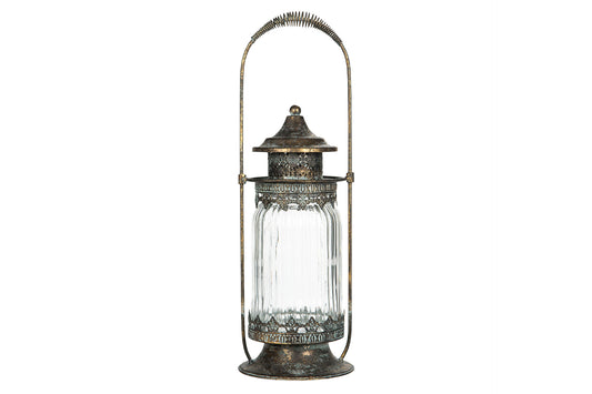 Lanterne Lucy –  messing i metall og glass (43 cm)