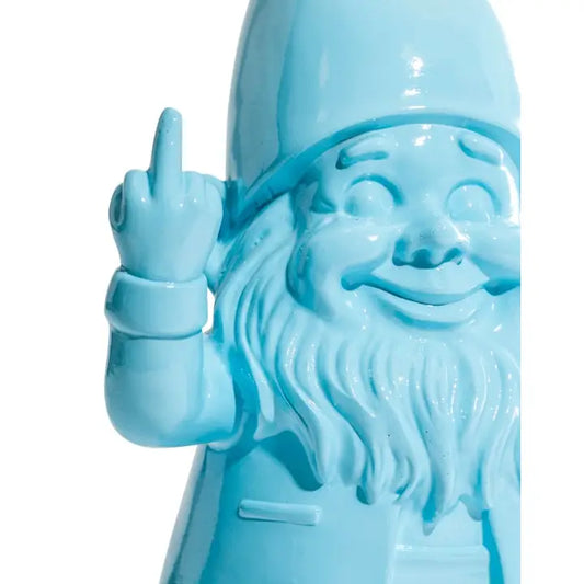 «Naughty Gnome» i lys blå – frekk figur i stor størrelse
