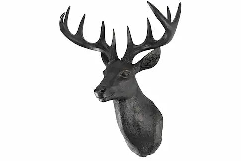 Vegghengt hjortehode i sort – Hjorten Roger, 48 cm