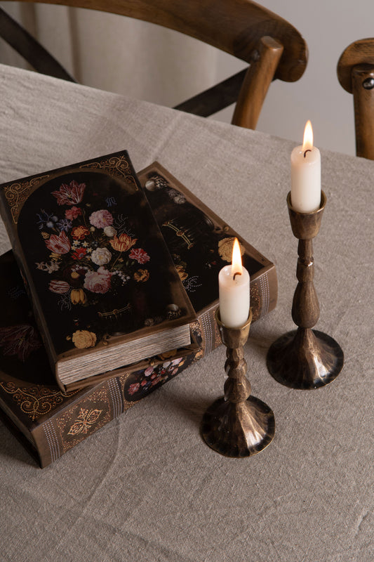 Bokboks Blomster sett med 2 stk – Dekorativ oppbevaring med vintage sjarm