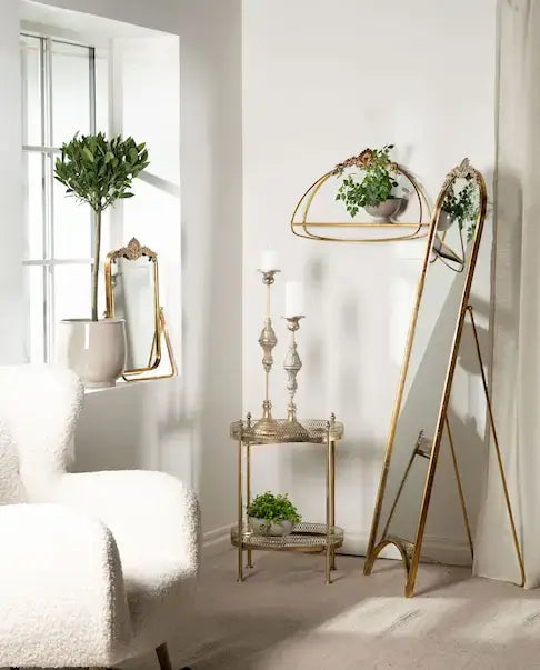 Bordspeil Ornament i gull – Justerbart speil med dekor