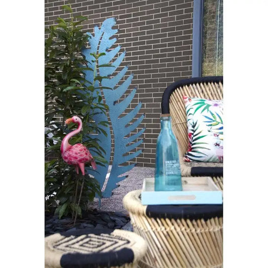 🚩 FORHÅNDSBESTILLING - Rosa flamingo i metall – skulpturell hageglede