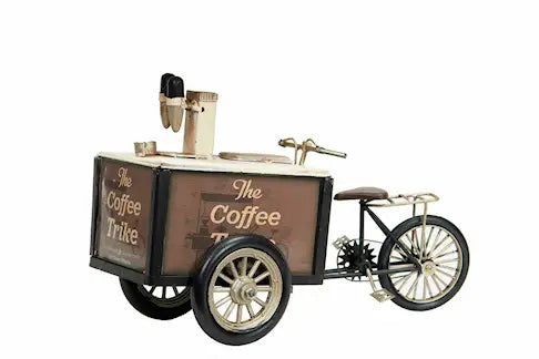 Sykkelkaffebar i brun metall