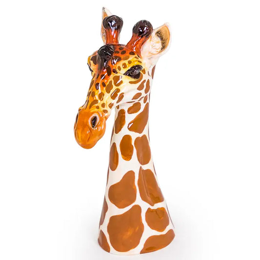 Håndmalt giraffhode-vase – kunst og karakter i ett