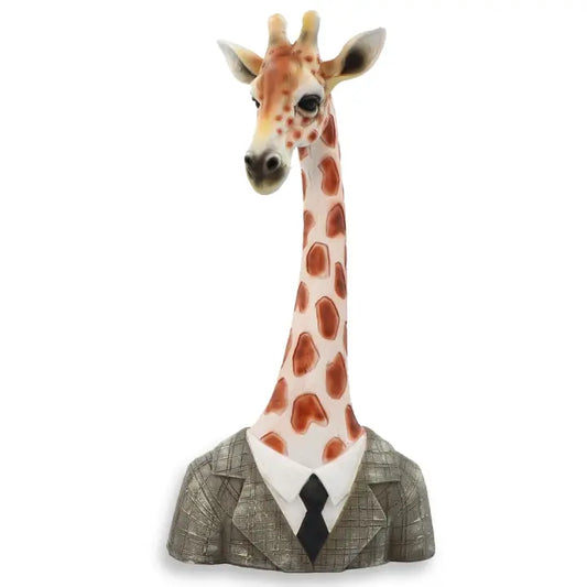 Giraff i dress – dekorfigur i polyresin, H 42 cm