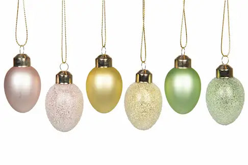 Glass egg 12 stk i pastell farger
